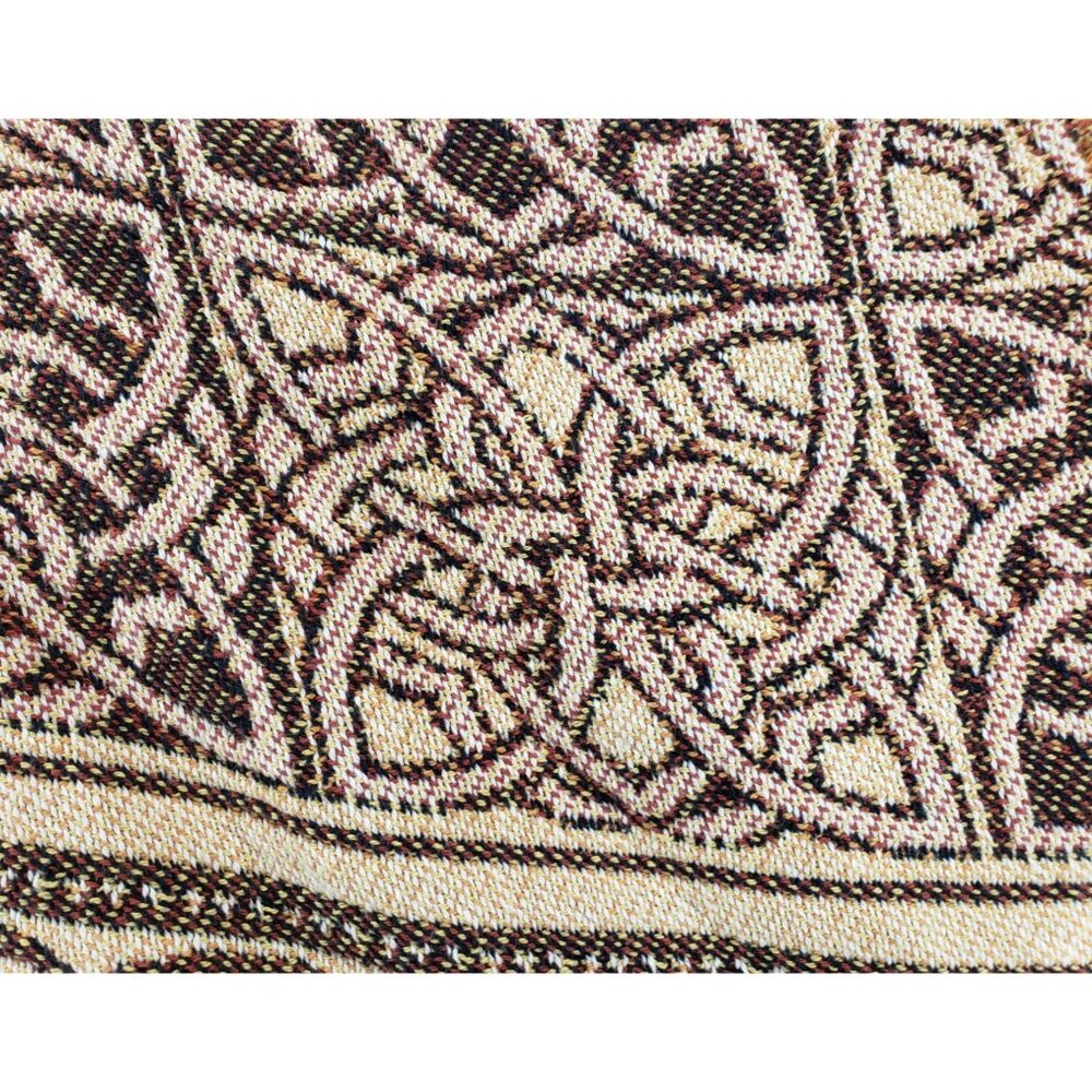 Woven Celtic Knot Cape Poncho Earth Tones OS Loomcraft Ren Fair Festival Irish - Picture 11 of 16